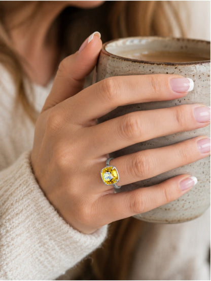 Handcrafted sparkly ring made with Swarovski crystal adjustable fit
