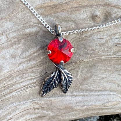 Handcrafted Necklace with Swarovski Crystal and Chain