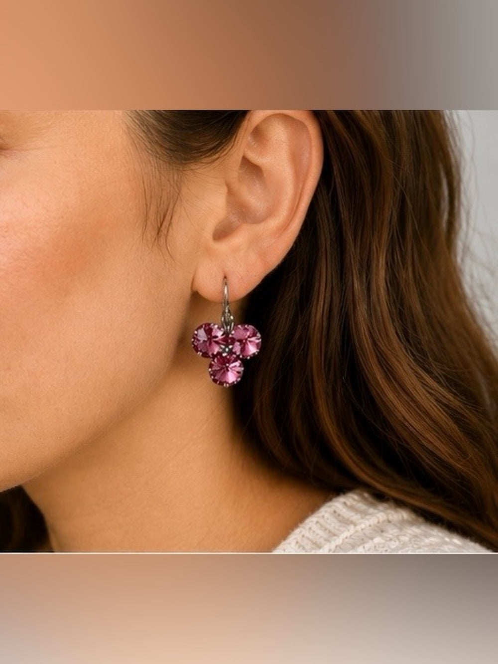 Handcrafted earrings with Swarovski crystal