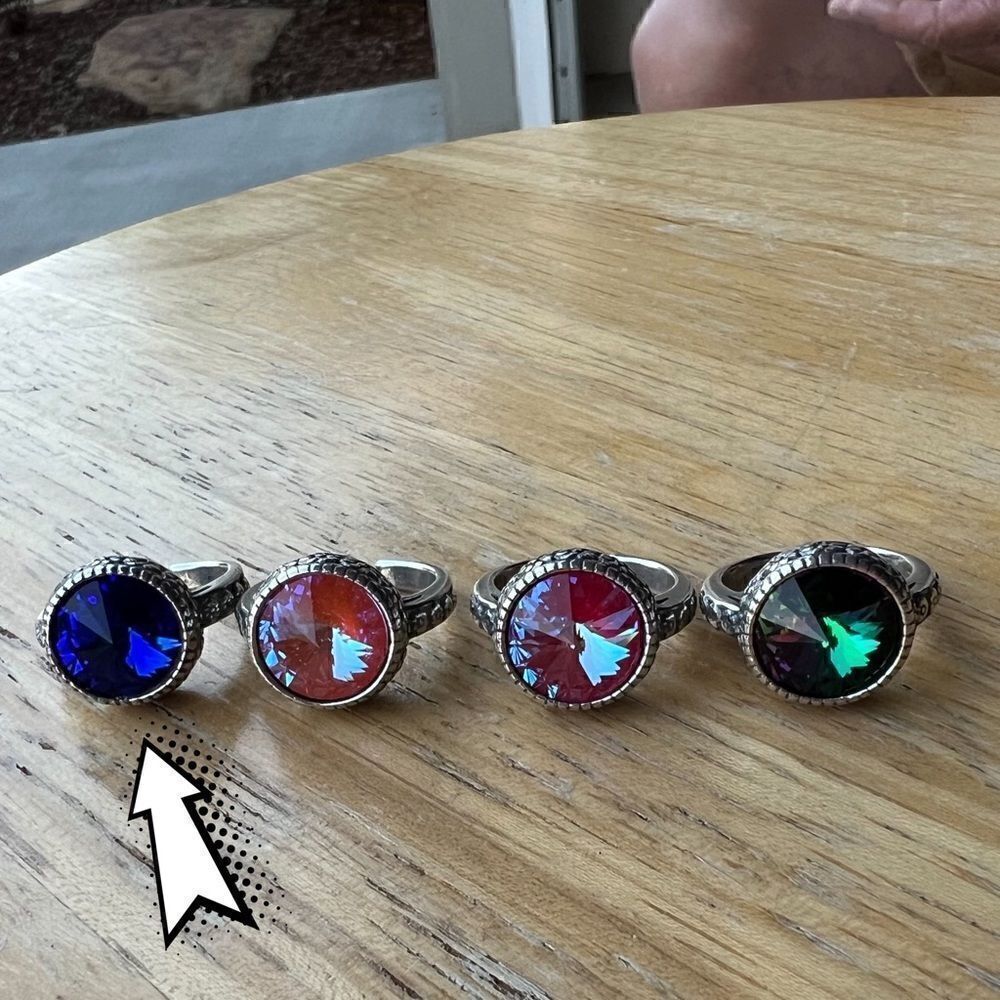 Sparkly ring made with Swarovski crystal adjustable fit handcrafted