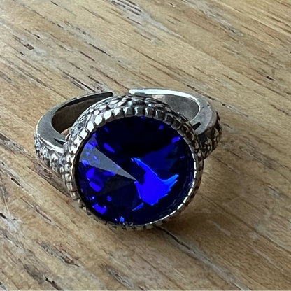 Sparkly ring made with Swarovski crystal adjustable fit handcrafted