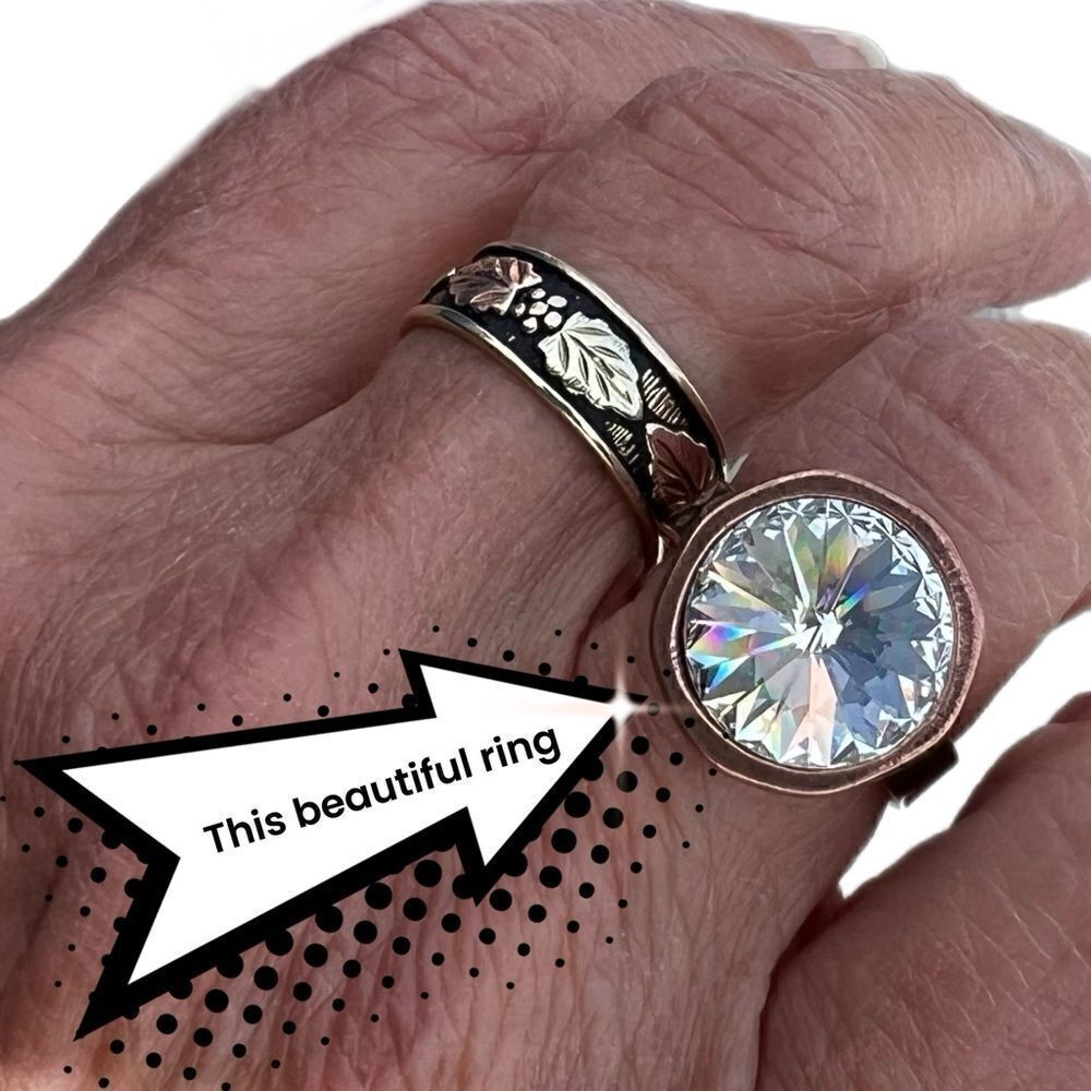 Handcrafted sparkly ring made with Swarovski crystal adjustable fit