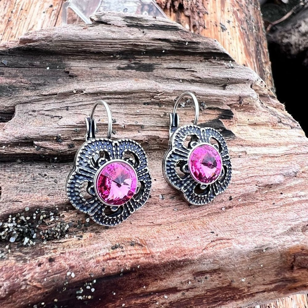 Handcrafted Earrings with sparkly Austrian crystal