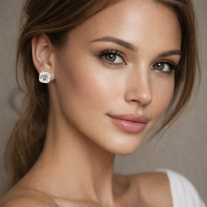 Handcrafted post earrings with genuine Swarovski crystal