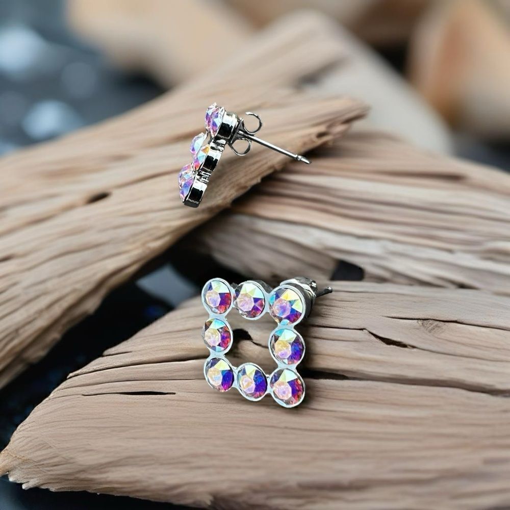 Handcrafted post Earrings with Swarovski Crystal
