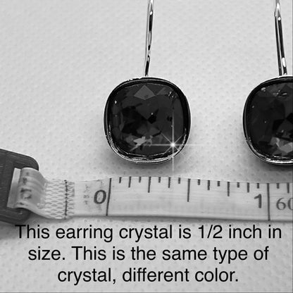Handcrafted earrings with sparkly yellow Swarovski crystal