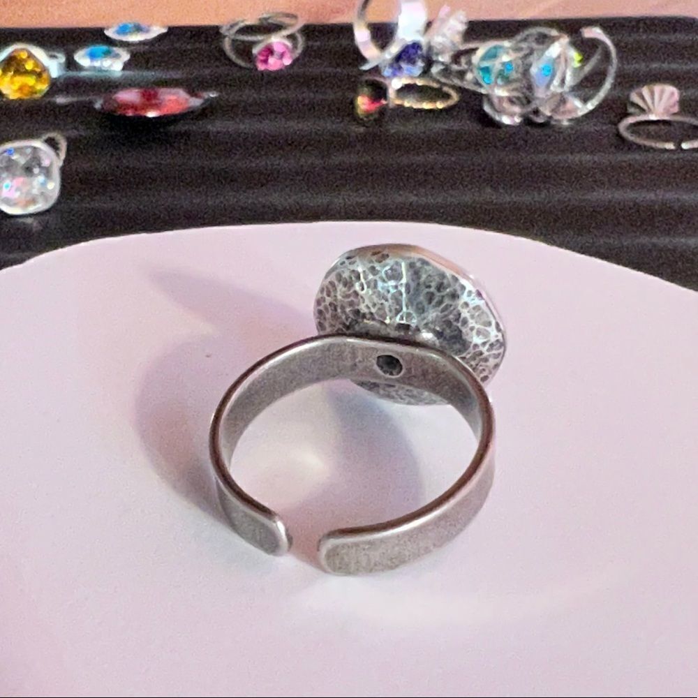 Handcrafted sparkly ring made with Swarovski crystal adjustable fit