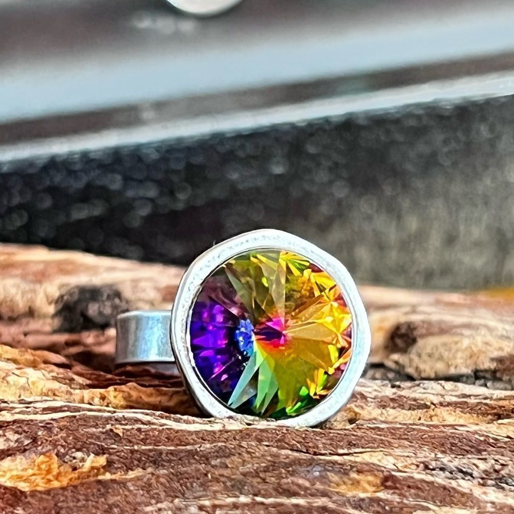 Handcrafted sparkly ring made with Swarovski crystal adjustable fit