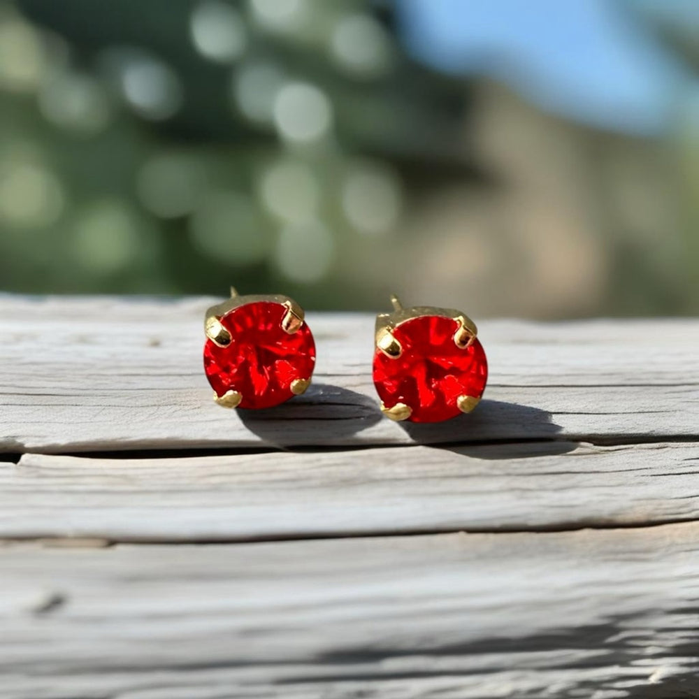 Handcrafted petite stud earrings with Swarovski crystal