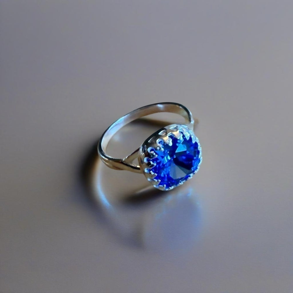 Handcrafted sparkly ring made with Swarovski crystal size 7