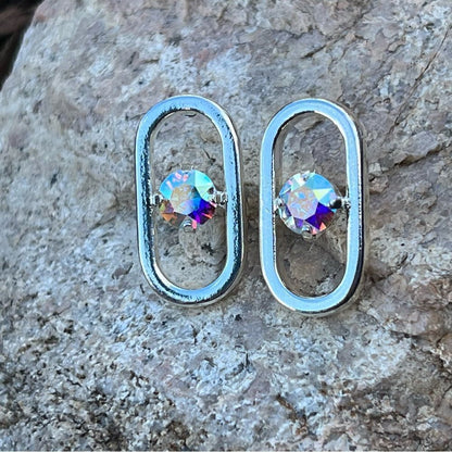 Handcrafted earrings with AB Swarovski crystal