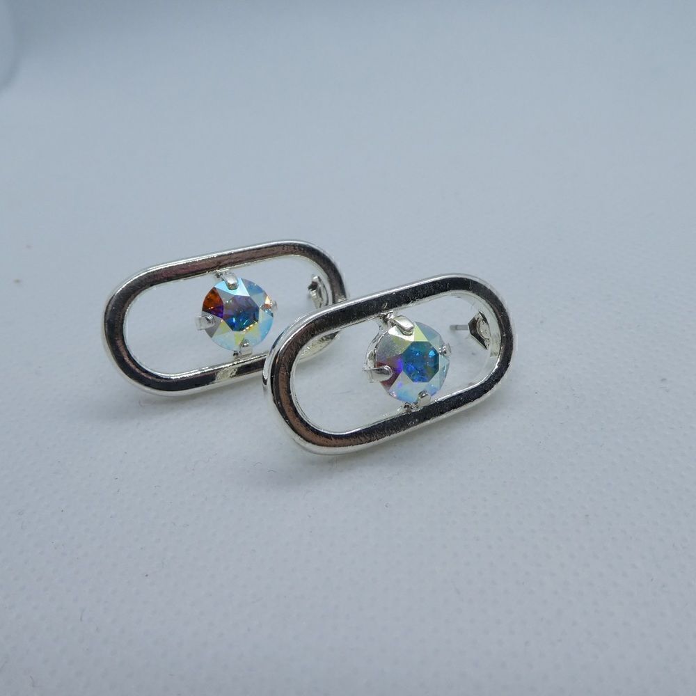Handcrafted earrings with AB Swarovski crystal