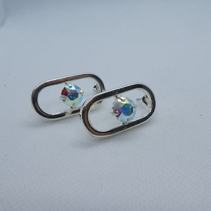 Handcrafted earrings with AB Swarovski crystal