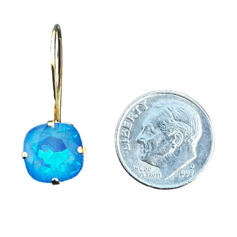 Earrings with blue Swarovski Crystal handcrafted