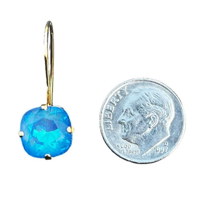 Earrings with blue Swarovski Crystal handcrafted