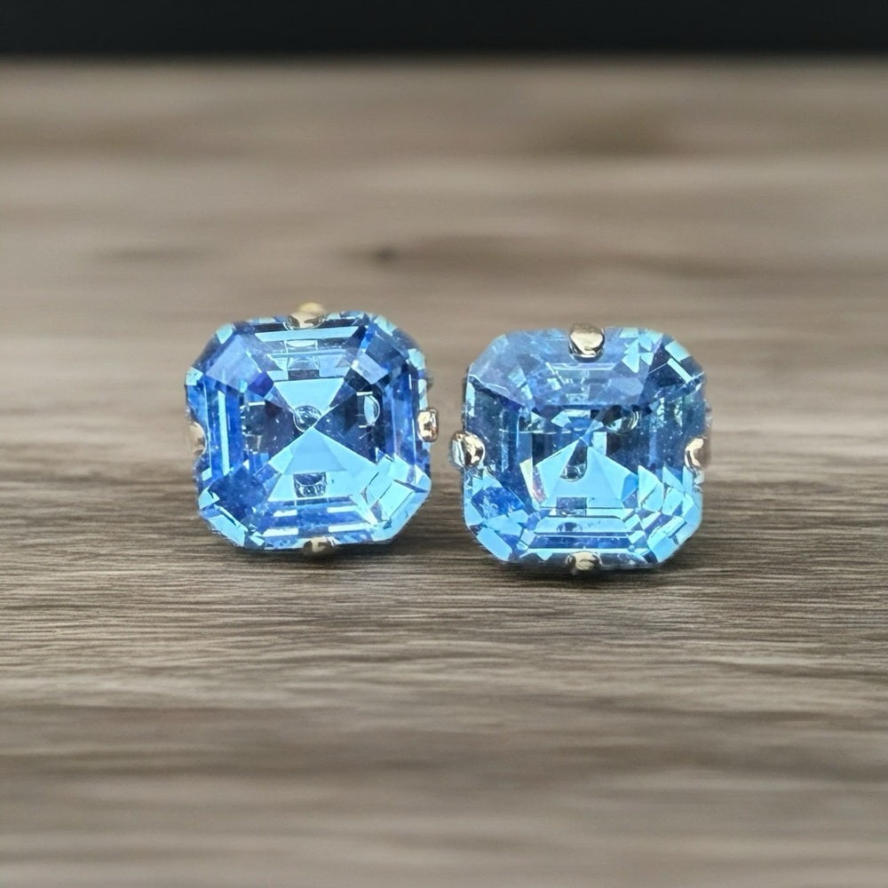 Light Sapphire Blue Crystal Stud Earrings