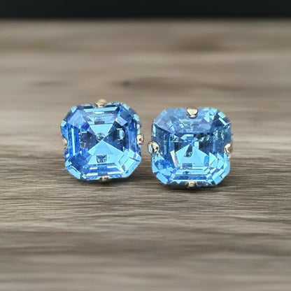 Light Sapphire Blue Crystal Stud Earrings