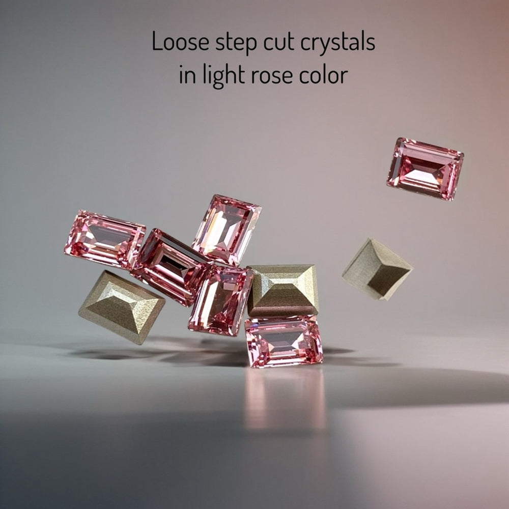 Handcrafted earrings with light rose Swarovski crystal