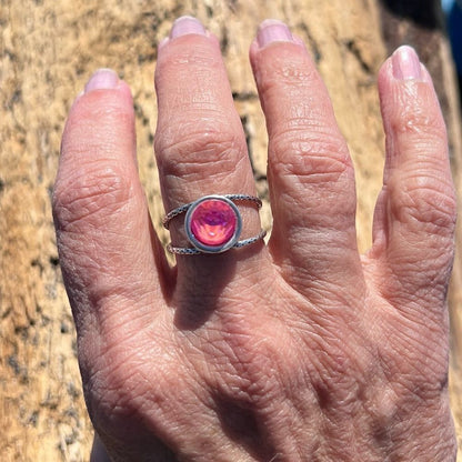 Handcrafted sparkly ring made with Swarovski crystal adjustable fit