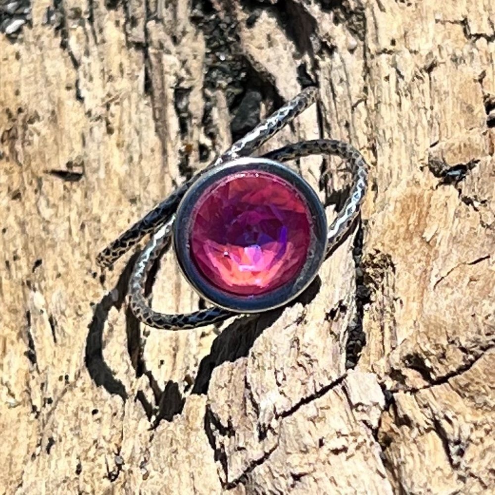 Handcrafted sparkly ring made with Swarovski crystal adjustable fit