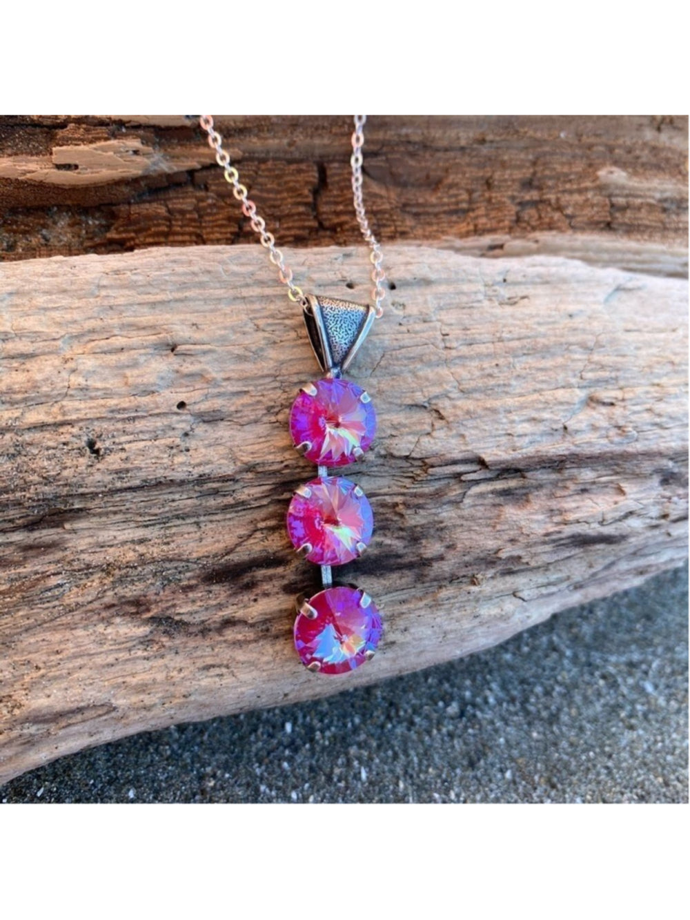 Handcrafted Necklace with Swarovski Crystal and Chain