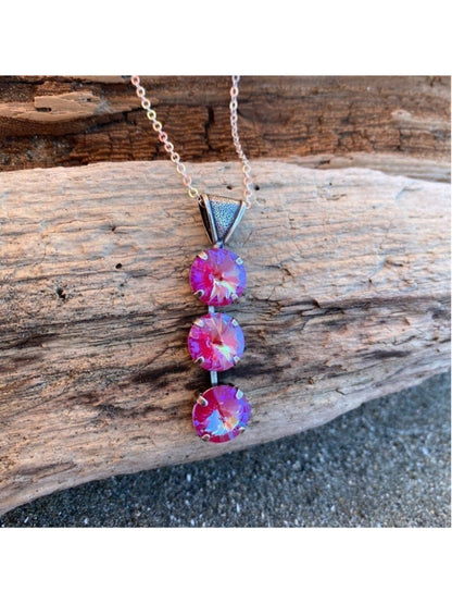 Handcrafted Necklace with Swarovski Crystal and Chain