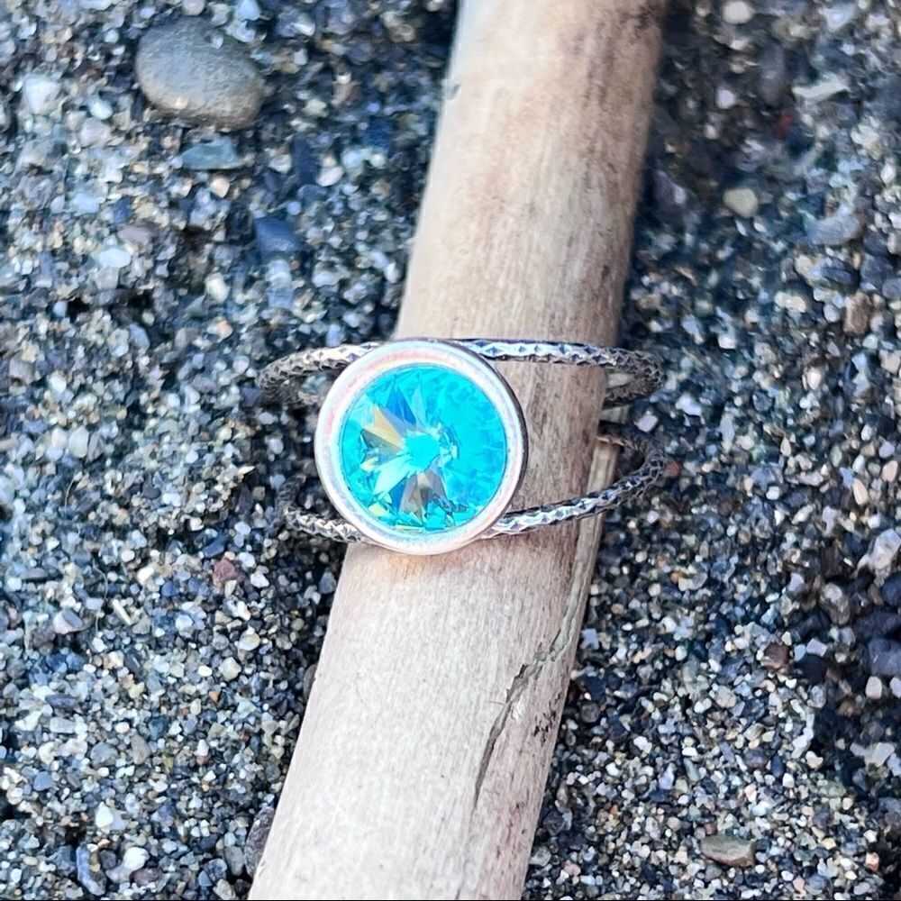 Handcrafted Sparkly Ring Made with Swarovski Crystal Adjustable Fit