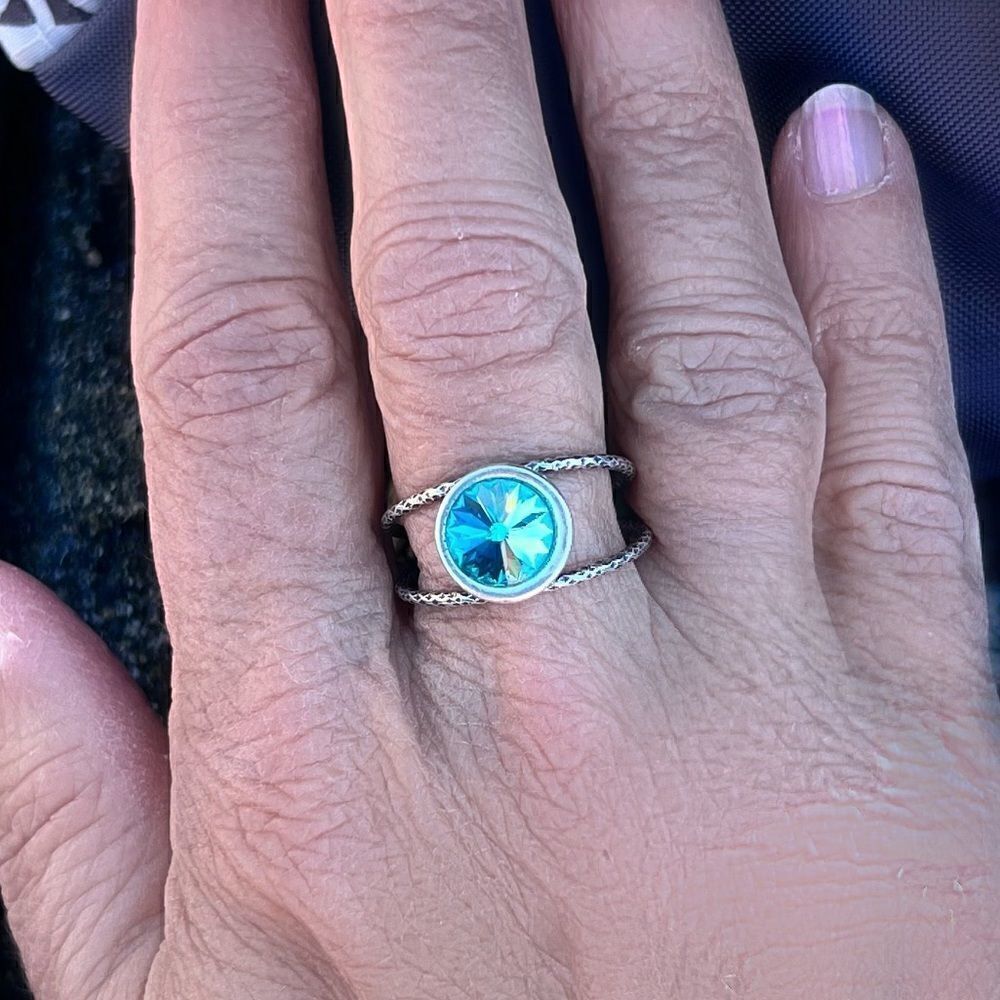 Handcrafted Sparkly Ring Made with Swarovski Crystal Adjustable Fit