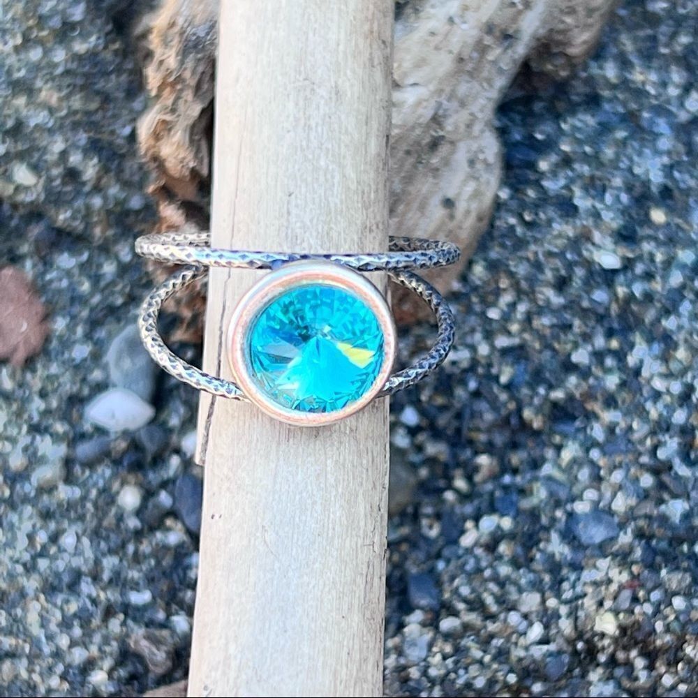 Handcrafted Sparkly Ring Made with Swarovski Crystal Adjustable Fit
