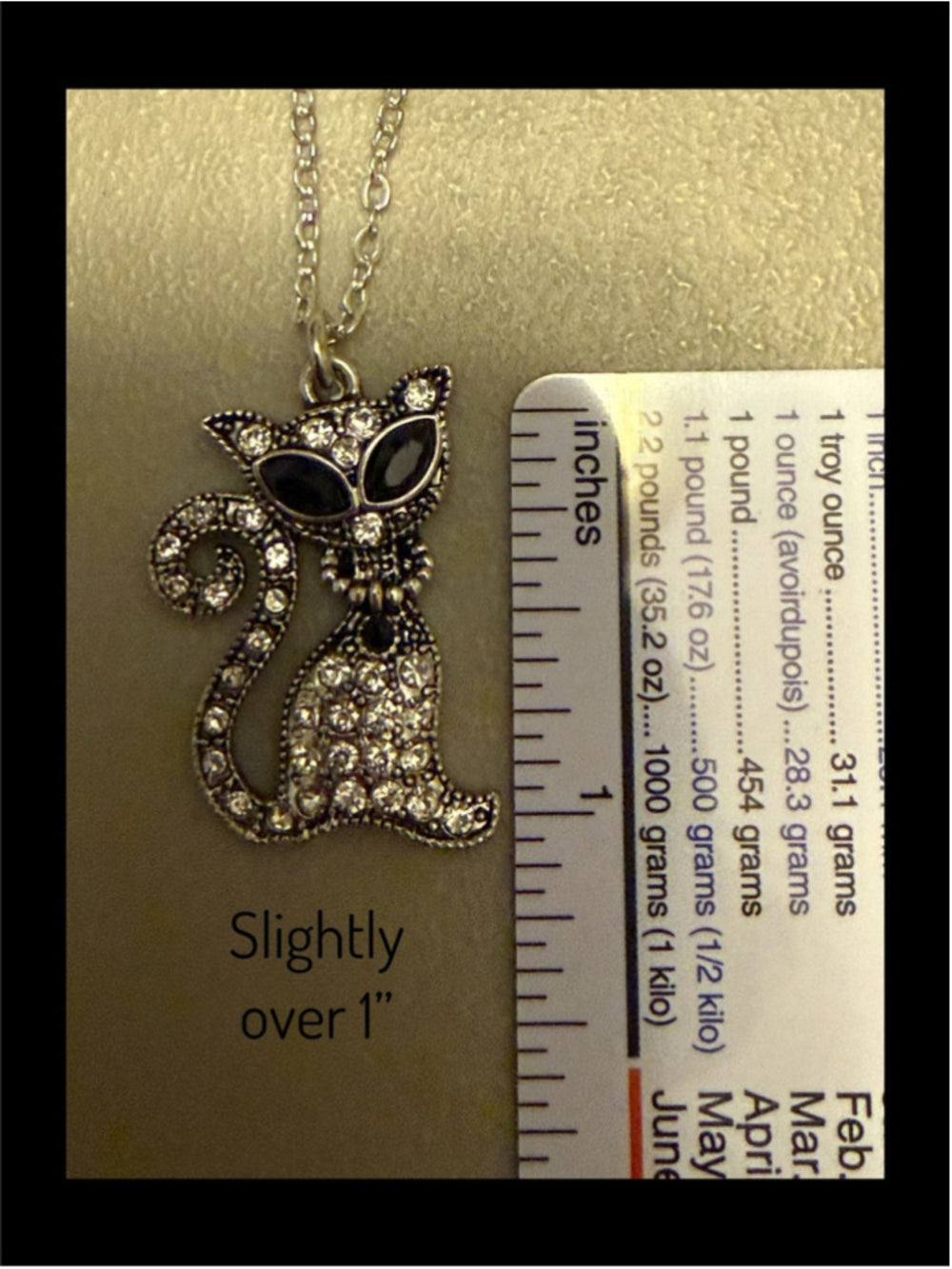 Vintage-Inspired Crystal Cat Pendant Necklace – Buyer’s Choice of Chain Length