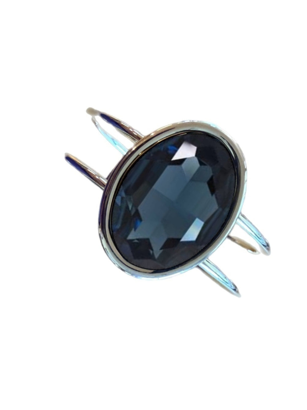 Handcrafted bracelet with montana blue Swarovski crystal