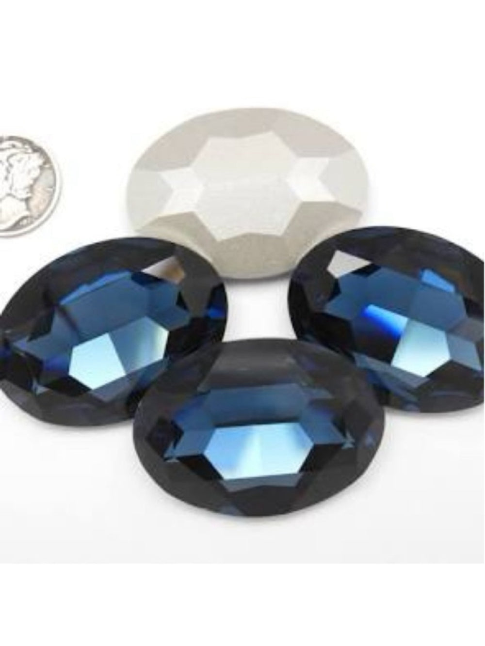 Handcrafted bracelet with montana blue Swarovski crystal