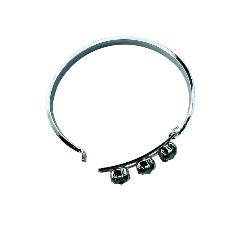 Handcrafted bracelet with peridot green Swarovski crystal