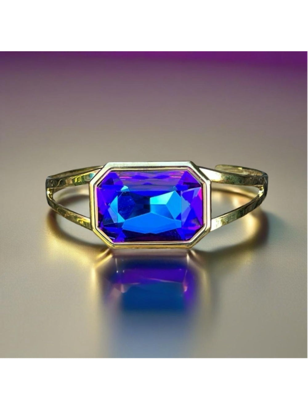 Handcrafted bracelet with large Austrian crystal