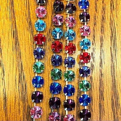 Handcrafted cup chain necklace with Swarovski crystal