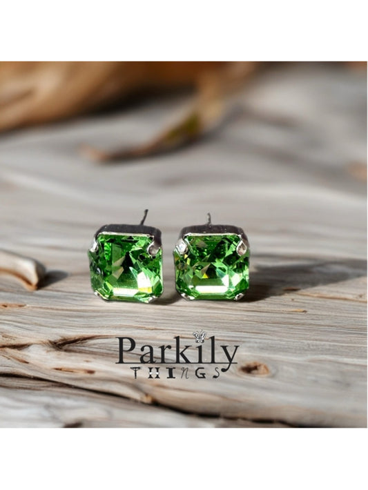 Handcrafted post earrings with Swarovski crystal