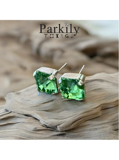 Handcrafted post earrings with Swarovski crystal