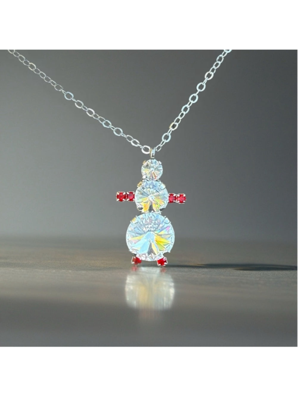 Snowman Necklace with Genuine Swarovski Crystals