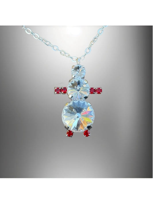 Snowman Necklace with Genuine Swarovski Crystals