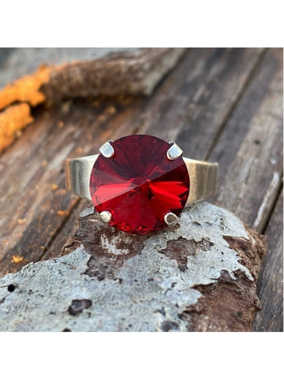 Handcrafted Sparkly Ring Made with Swarovski Crystal Adjustable Fit