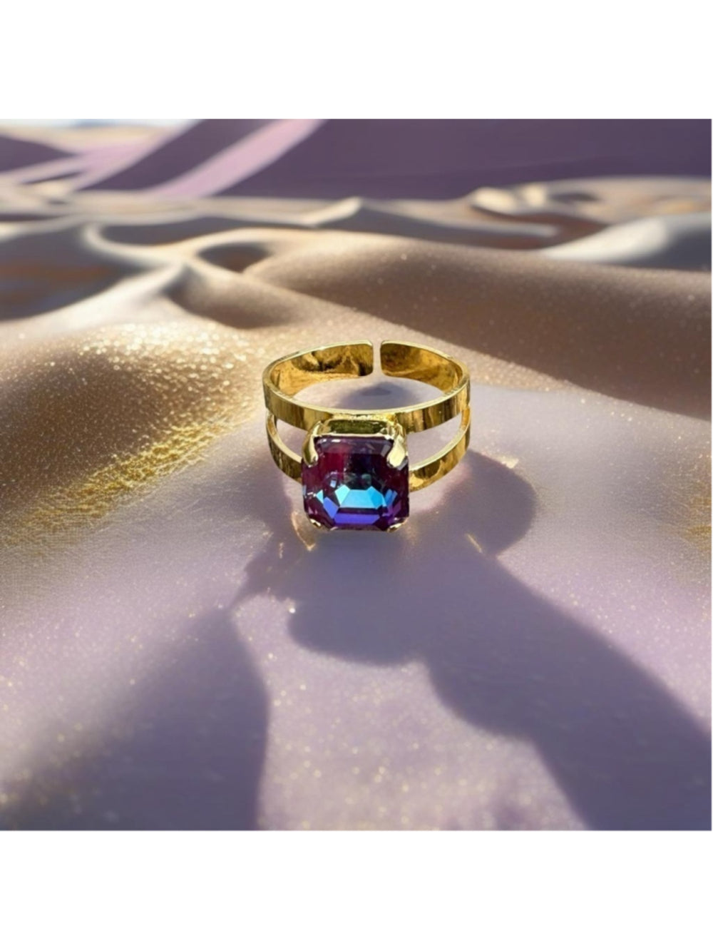 Handcrafted sparkly ring made with Swarovski crystal adjustable fit