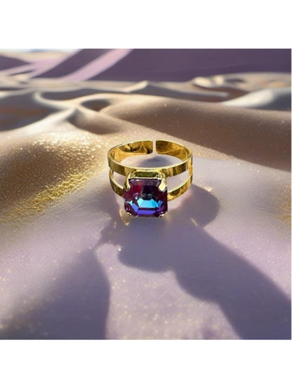 Handcrafted sparkly ring made with Swarovski crystal adjustable fit