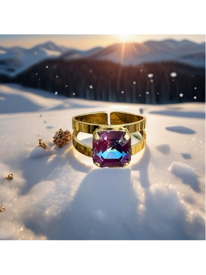 Handcrafted sparkly ring made with Swarovski crystal adjustable fit