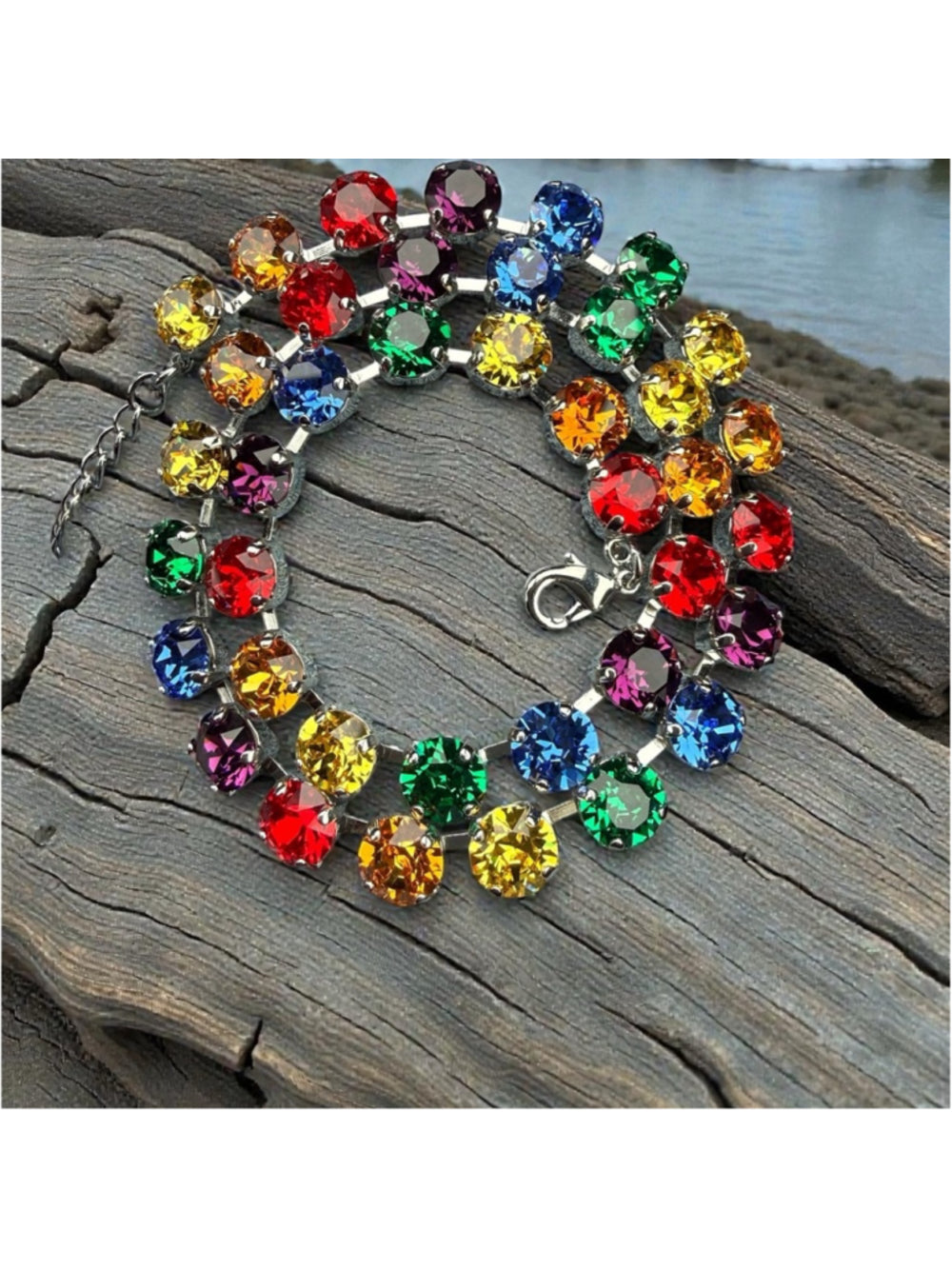 Handcrafted Cupchain necklace with Swarovski crystal