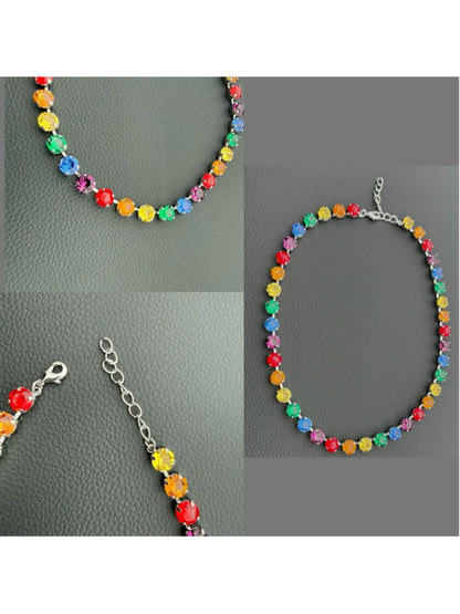 Handcrafted Cupchain necklace with Swarovski crystal