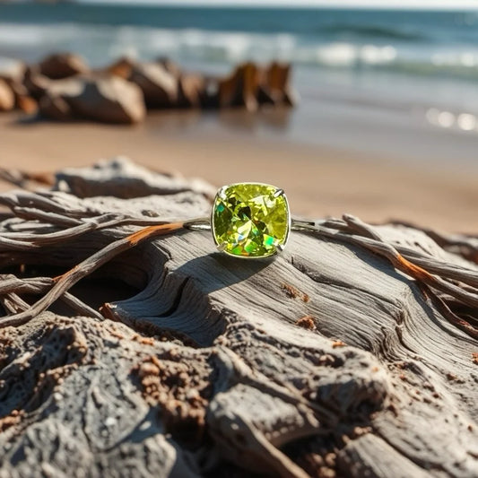 Handcrafted sparkly ring made with Swarovski citrus crystal size 7