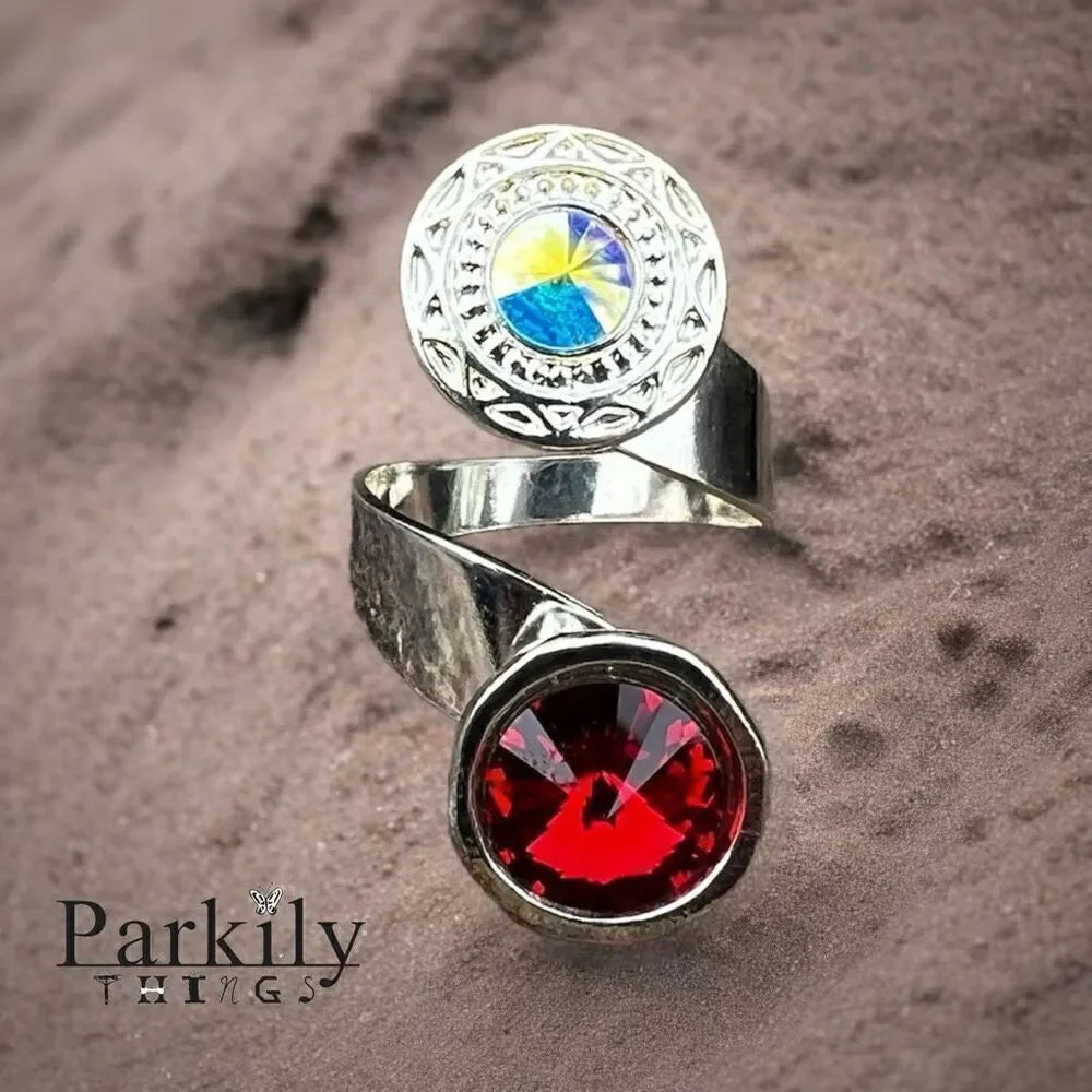 Handcrafted Sparkly Ring Made with Swarovski Crystal Adjustable Fit