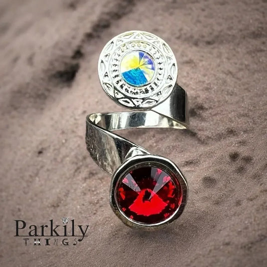 Handcrafted Sparkly Ring Made with Swarovski Crystal Adjustable Fit