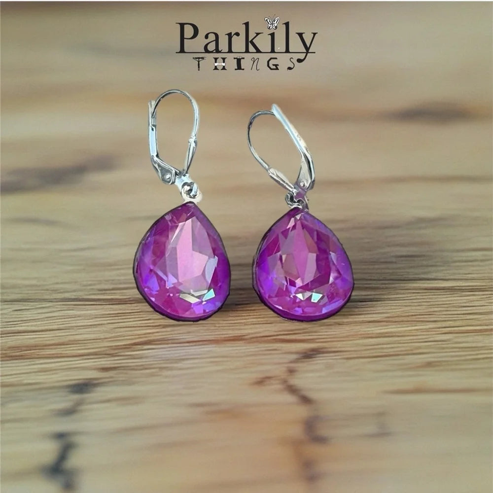 Handcrafted earrings with Swarovski crystal crystal color ultra jasmine