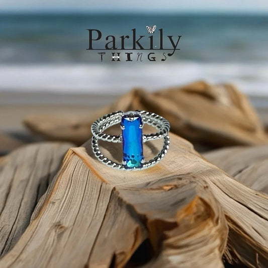 Handcrafted sparkly ring made with quality Austrian crystal adjustable